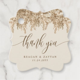 Pampas Grass Earthy Weddenschap Bedankjes Labels