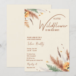 Pampas Grass Een Little Wildflower Baby Meisje Dou Kaart