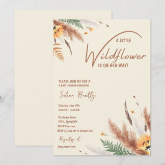Pampas Grass Een Little Wildflower Baby Meisje Dou Kaart