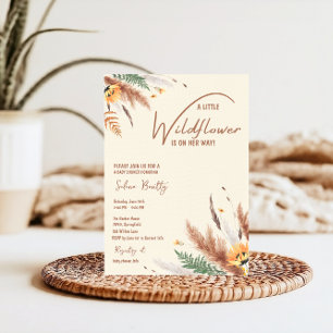 Pampas Grass Een Little Wildflower Baby Meisje Dou Kaart