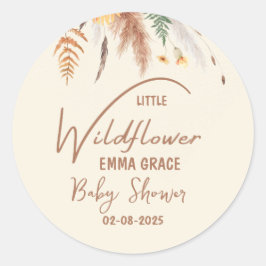 Pampas Grass Een Little Wildflower Baby Meisje Dou Ronde Sticker