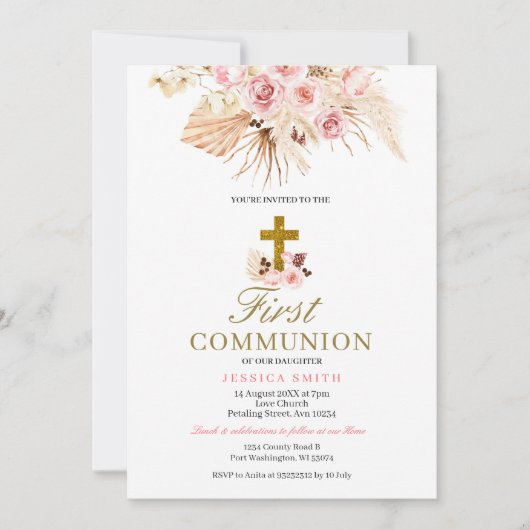 Pampas Grass Eerste Uitnodiging (Voorkant)