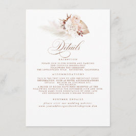 Pampas Grass Elegant Soft Pastel Weddenschap Detai Informatiekaartje