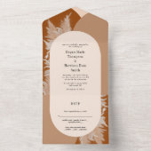 Pampas Grass en Arches Wedding Invitation All In One Uitnodiging (Binnen)