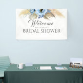 Pampas Grass en Blue Flower Vrijgezellenfeest Welk Spandoek (Beurs)