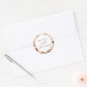 Pampas Grass en Cream Flowers Boho Wedding Ronde Sticker (Envelop)