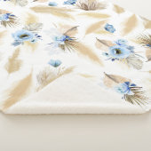Pampas Grass en Dusty Blue Flowers Tropisch Sherpa Deken (3/4)
