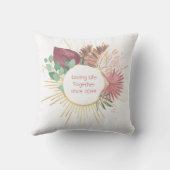 Pampas Grass en Gold Sun Mandala Jubileum Kussen (Achterkant)