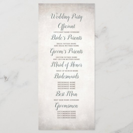 Pampas Grass en groen Boho huwelijksprogramma's Programmakaart (Achterkant)