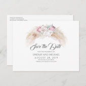 Pampas Grass en Koning Protea Bloemen Save the Dat Briefkaart (Voorkant / Achterkant)