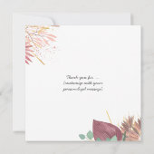 Pampas Grass en Mandala Boho Roze en Goud Bedankkaart (Achterkant)