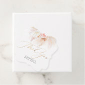 Pampas Grass en Roze Flowers Dank u Bedankjes Labels (In situ)