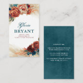 Pampas Grass en Rust Terracotta Flowers Botanisch Visitekaartje (Voorkant / Achterkant)