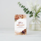 Pampas Grass en Rust Terracotta Flowers Botanisch Visitekaartje (Staand voorkant)