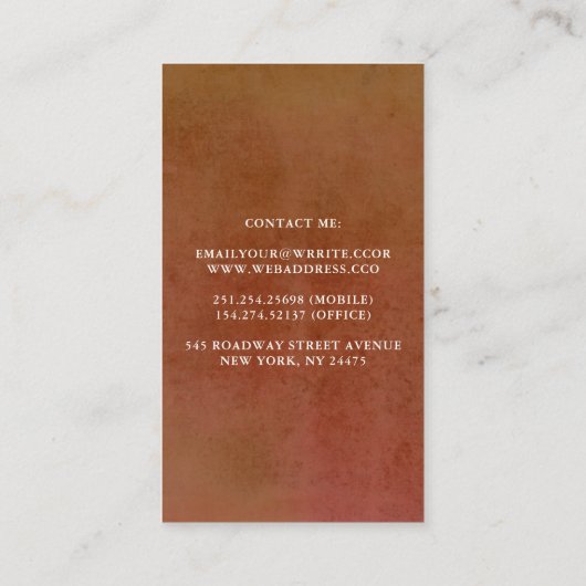 Pampas Grass en Rust Terracotta Flowers Botanisch Visitekaartje (Achterkant)