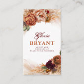 Pampas Grass en Rust Terracotta Flowers Botanisch Visitekaartje (Voorkant)