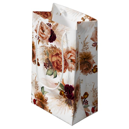 Pampas Grass en Rust Terracotta Flowers Elegant Klein Cadeauzakje (Voorkant Gekanteld)