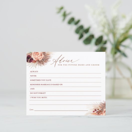 Pampas Grass en Terracotta Flowers Advice Kaart (Staand voorkant)