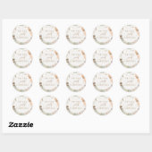 Pampas Grass en White Flowers Boho Wedding Ronde Sticker (Vel)