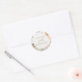 Pampas Grass en White Flowers Boho Wedding Ronde Sticker (Envelop)