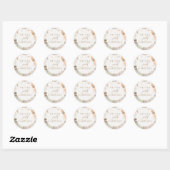 Pampas Grass en White Flowers Boho Wedding Ronde Sticker (Vel)