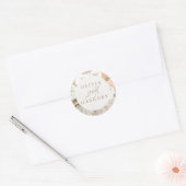 Pampas Grass en White Flowers Boho Wedding Ronde Sticker (Envelop)