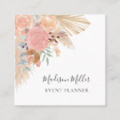 Pampas Grass Eucalyptus Event Planner Vierkante Visitekaartje (Voorkant)