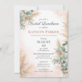 Pampas Grass Eucalyptus Greenery Bruidslunch Kaart (Voorkant)