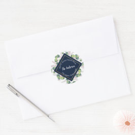 Pampas Grass & Eucalyptus Retouradres Ronde Sticker