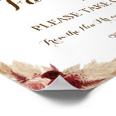 Pampas Grass Favors Vrijgezellenfeest Wedding Post Poster (Hoek)