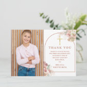 Pampas Grass First Heilige Communie Bedankkaart (Staand voorkant)