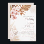 Pampas Grass Floral 80th Birthday Party Kaart<br><div class="desc">De sjabloon van de Uitnodiging van de Begroting van de Grass Floral van de Partij van de Zeerdag van de Zeerdag u kunt gemakkelijk aanpassen door de knoop "aan te passen" te klikken</div>