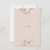 Pampas Grass Floral Arch Monogram RSVP-kaart RSVP Kaartje (Achterkant)