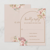 Pampas Grass Floral Arch Monogram RSVP-kaart RSVP Kaartje (Voorkant / Achterkant)