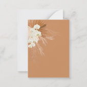 Pampas Grass Floral Baby shower Invitation Notitiekaartje (Achterkant)