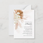 Pampas Grass Floral Baby shower Invitation Notitiekaartje (Voorkant)