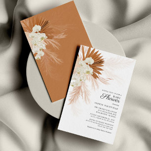 Pampas Grass Floral Baby shower Invitation Notitiekaartje