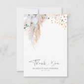 Pampas Grass Floral Baby shower Small Hartelijk da Bedankkaart (Voorkant)