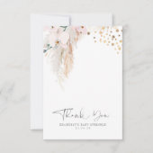 Pampas Grass Floral Baby shower Small Hartelijk da Bedankkaart (Voorkant)