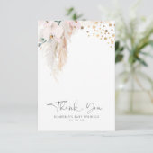 Pampas Grass Floral Baby shower Small Hartelijk da Bedankkaart (Staand voorkant)