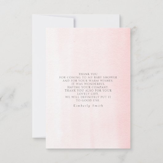 Pampas Grass Floral Baby shower Small Hartelijk da Bedankkaart (Achterkant)