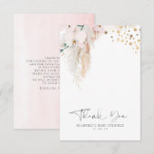 Pampas Grass Floral Baby shower Small Hartelijk da Bedankkaart (Voorkant / Achterkant)