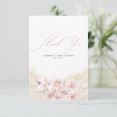 Pampas Grass Floral Boho Baby shower Hartelijk dan Bedankkaart (Staand voorkant)