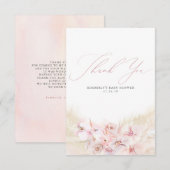 Pampas Grass Floral Boho Baby shower Hartelijk dan Bedankkaart (Voorkant / Achterkant)