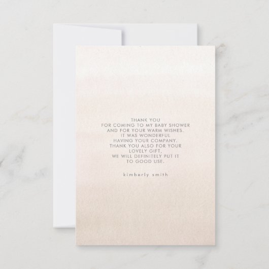 Pampas Grass Floral Boho Baby shower Hartelijk dan Bedankkaart (Achterkant)