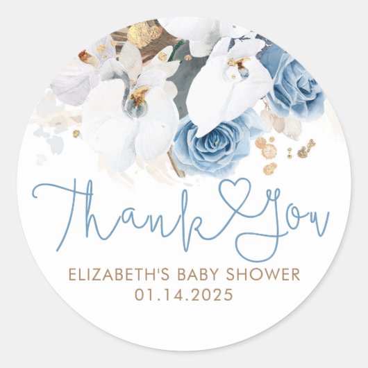 Pampas Grass Floral Boho Baby shower Hartelijk dan Ronde Sticker (Voorkant)