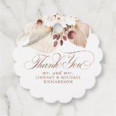 Pampas Grass Floral Boho Exotic Bedankt Bedankjes Labels (Voorkant)