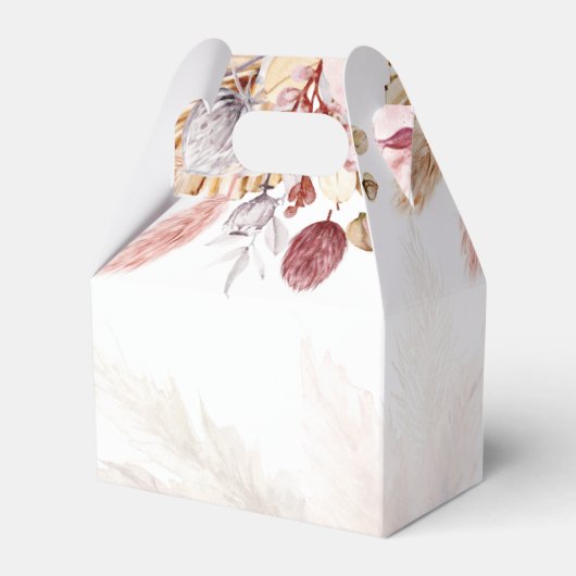 Pampas Grass Floral Boho Meisje Baby shower Bedankdoosjes (Achterkant)