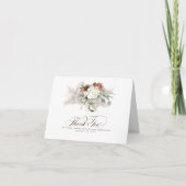 Pampas Grass Floral Boho Wedding Bedankt (Voorkant)