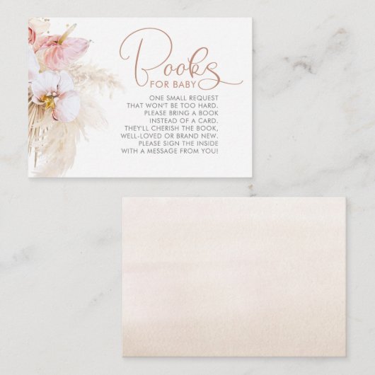 Pampas grass Floral Books for Baby request Informatiekaartje (Voorkant / Achterkant)